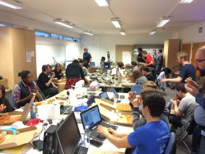 A lively hackathon in the space